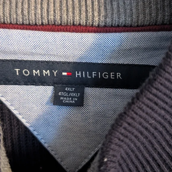 Tommy Hilfiger Men's Navy Zip-Up Sweater - Picture 2 of 4
